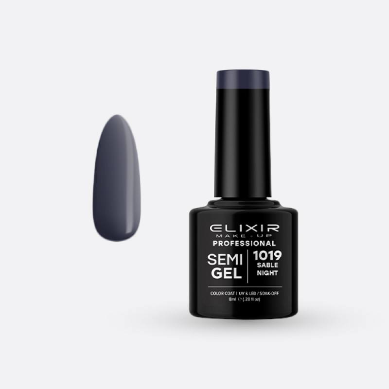 Elixir Semi Gel Ημιμόνιμο Βερνίκι 8ml – #1019 (SABLE NIGHT)
