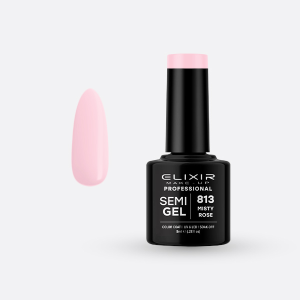 Elixir Semi Gel Ημιμόνιμο Βερνίκι 8ml – #813 (MISTY ROSE)