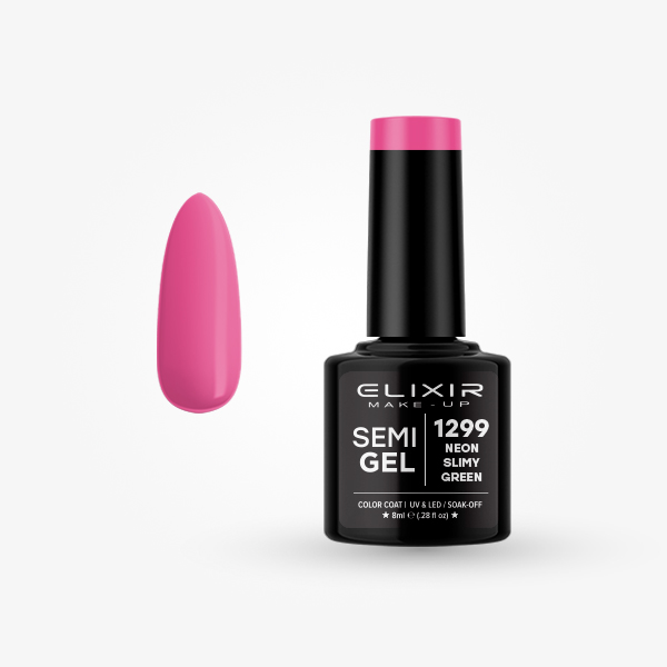 Elixir Semi Gel Ημιμόνιμο Βερνίκι 8ml – #1299 (NEON SLIMY GREEN)