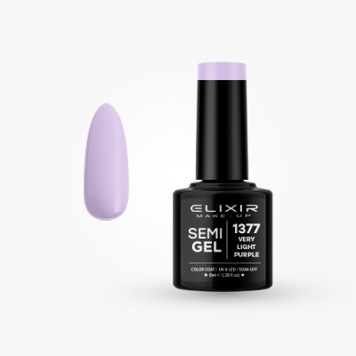 Elixir Semi Gel Ημιμόνιμο Βερνίκι 8ml – #1377 VERY LIGHT PURPLE