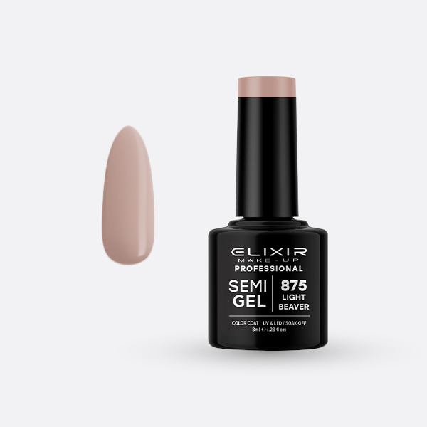 Elixir Semi Gel Ημιμόνιμο Βερνίκι 8ml – #875 (LIGHT BEAVER)