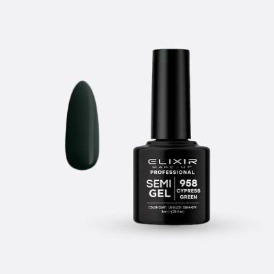 Elixir Semi Gel Ημιμόνιμο Βερνίκι 8ml – #958 (CYPRESS GREEN)