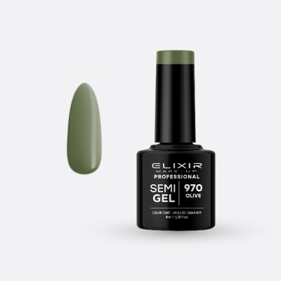 Elixir Semi Gel Ημιμόνιμο Βερνίκι 8ml – #970 (OLIVE)