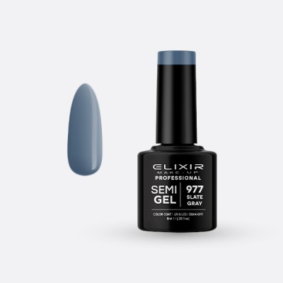 Elixir Semi Gel Ημιμόνιμο Βερνίκι 8ml – #977 (SLATE GRAY)