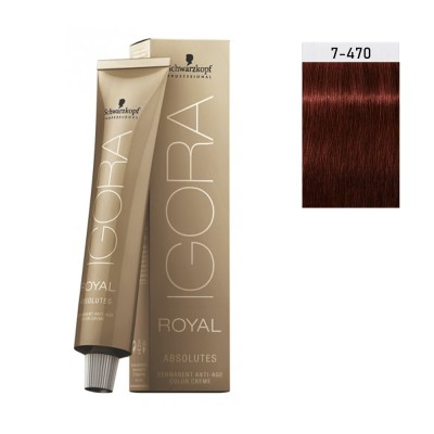 Schwarzkopf Igora Royal Absolutes 60ml #7-470 ΞΑΝΘΟ ΜΕΣΑΙΟ ΜΠΕΖ ΧΑΛΚΙΝΟ ΦΥΣΙΚΟ