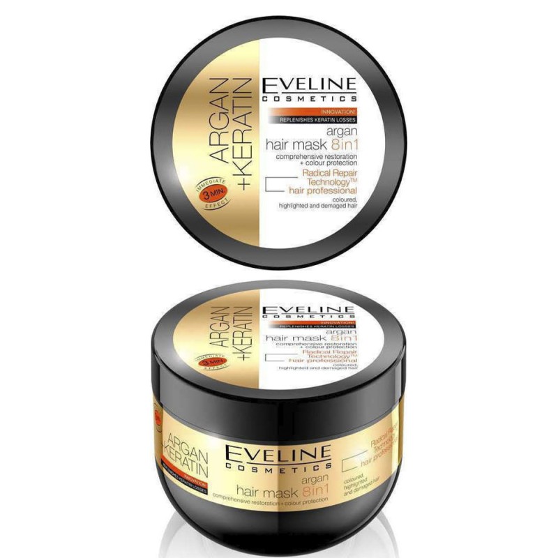 EVELINE Argan + Keratin Hair Mask 8 in 1 300ml