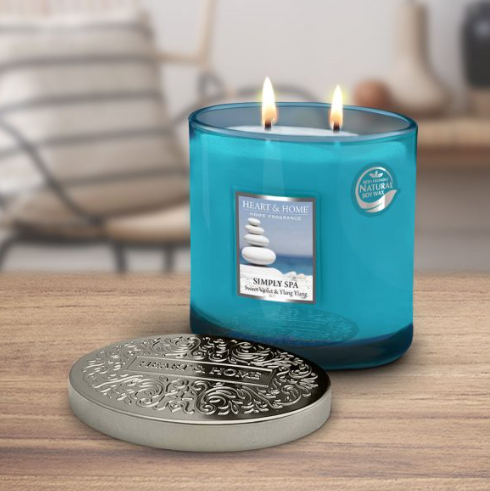 Heart and Home Άρωματικό Κερί με Διπλό Φυτίλι 40h 230gr #Αίσθηση Spa