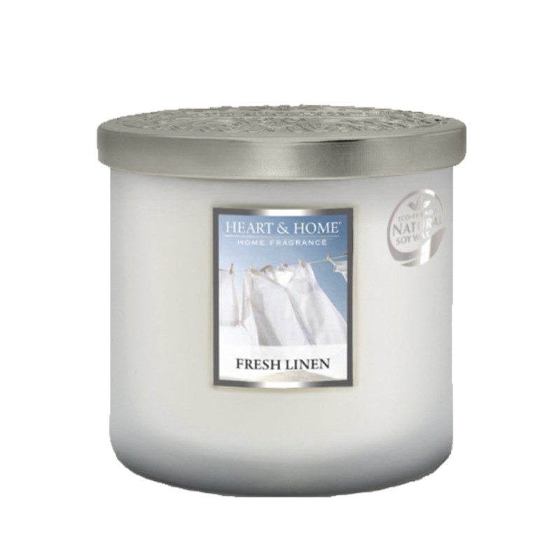 Heart and Home Άρωματικό Κερί με Διπλό Φυτίλι 40h 230gr #Δροσερό Λινό