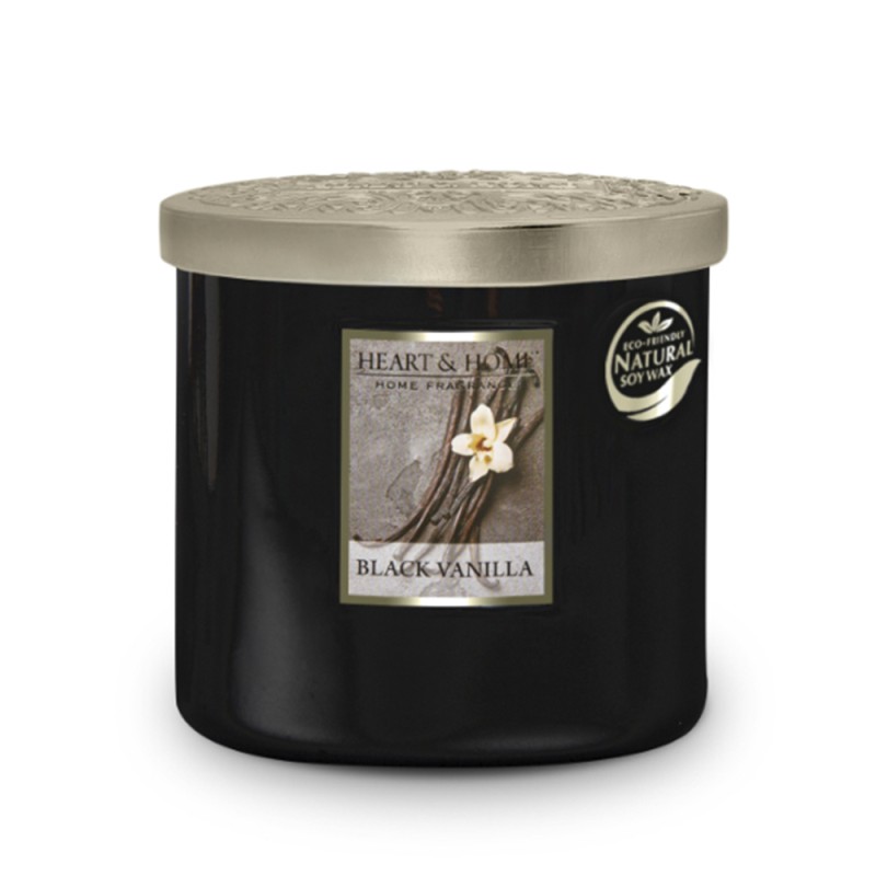 Heart and Home Άρωματικό Κερί με Διπλό Φυτίλι 40h 230gr #Μαύρη Βανίλια