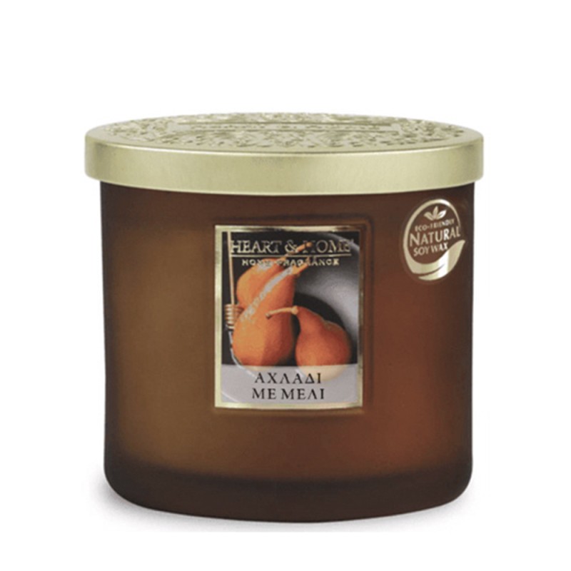 Heart and Home Άρωματικό Κερί με Διπλό Φυτίλι 40h 220gr #ΑΧΛΑΔΙ ΜΕ ΜΕΛΙ