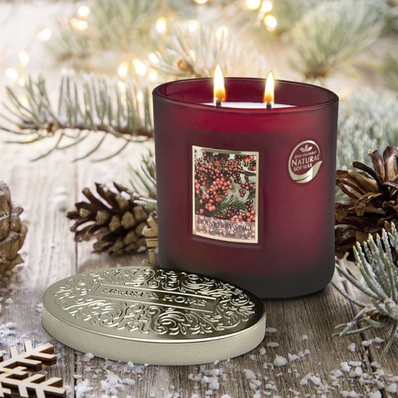 Heart and Home Άρωματικό Κερί με Διπλό Φυτίλι 40h 230gr #Πικάντικο Κράνμπερι