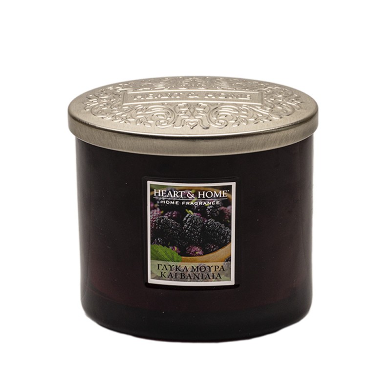 Heart and Home Άρωματικό Κερί με Διπλό Φυτίλι 40h 230gr #Γλυκά Μούρα και Βανίλια