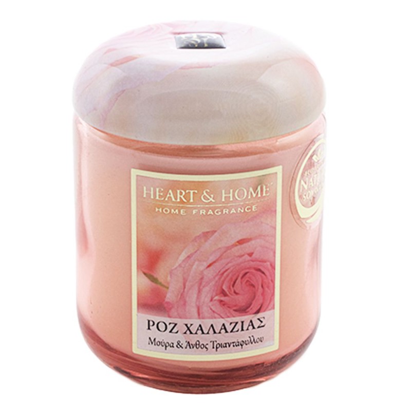 Heart and Home Άρωματικό Κερί 30h 115gr #Ροζ Χαλαζίας