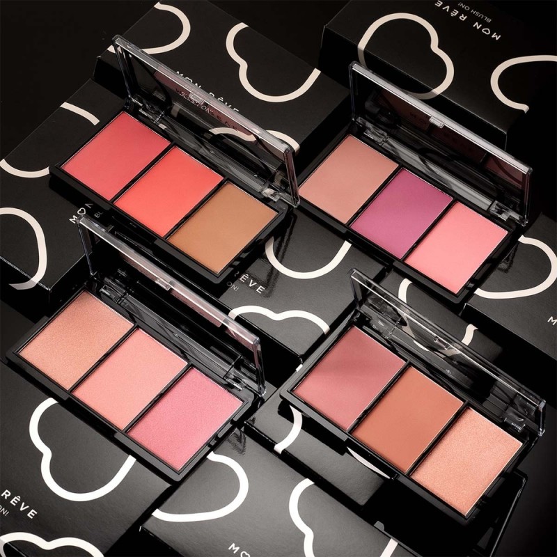 Mon Reve Blush On! - Τριπλή Παλέτα Ρουζ 9.9gr #01 Peachy