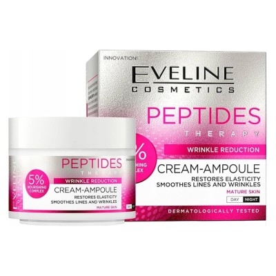 Eveline Peptides Therapy 5% Cream-Ampoule 50ml - Αντιρυτιδική & Συσφιγκτική Κρέμα-Αμπούλα Προσώπου με Πεπτίδια (Ιδανική για Ώριμες Επιδερμίδες)