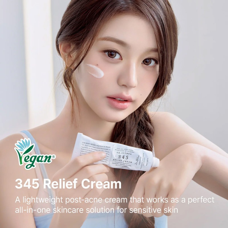 Dr.Althea 345 Relief Cream 50ml – Κρέμα Προσώπου για Ενυδάτωση, Ατέλειες & Ερυθρότητα με Υαλουρονικό Οξύ & Νιασιναμίδη