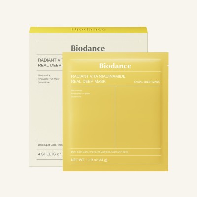 Biodance Radiant Vita Niacinamide Real Deep Mask 1τμχ – Μάσκα Προσώπου Υδρογέλης για Λάμψη, Σκούρες Κηλίδες & Ενυδάτωση