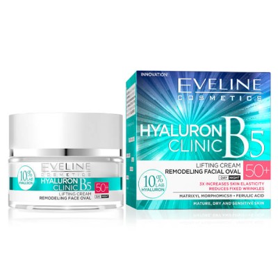 Eveline Hyaluron Clinic B5 50+ Lifting Cream 50ml - Ανόρθωση & Μείωση Βαθιών Ρυτίδων
