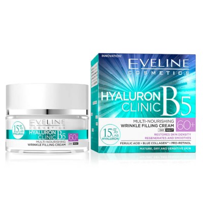 Eveline Hyaluron Clinic B5 60+ Multi-Nourishing Cream 50ml - Πολυθρεπτική Κρέμα Ανάπλασης