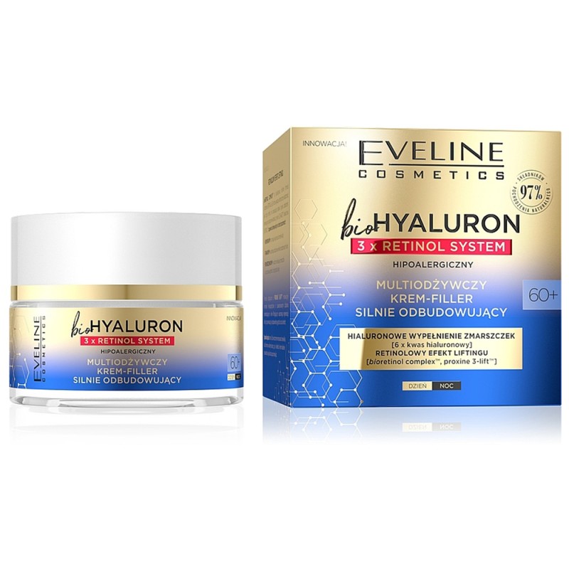 Eveline BioHyaluron 3xRetinol System 60+ Face Cream 50ml - Πολυθρεπτική & Εντατική Αποκατάσταση