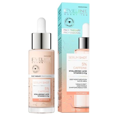 Eveline Serum Shot Caffeine 5% Eye Contour Treatment | Ορός Για Το Περίγραμμα Των Ματιών για Μαύρους Κύκλους & Σακούλες 30ml