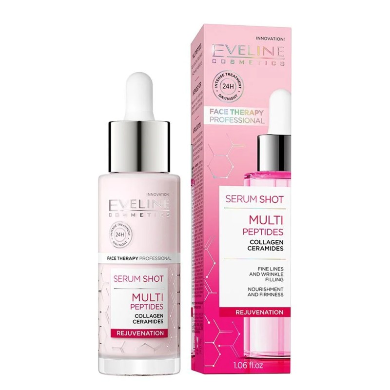 Eveline Serum Shot Multi Peptides | Αντιγηραντικός Ορός Για Το Πρόσωπο για Σύσφιξη & Αναζωογόνηση 30ml