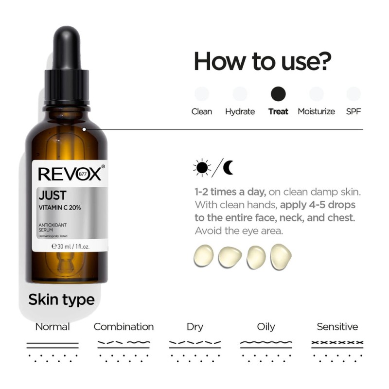Revox Just Vitamin C 20% Antioxidant Serum | Αντιοξειδωτικός Ορός Προσώπου 30ml