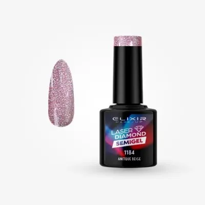 Elixir Semi Gel Ημιμόνιμο Βερνίκι LASER DIAMOND 8ml – #1184 (ANTIQUE BEIGE)