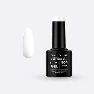 Elixir Semi Gel Ημιμόνιμο Βερνίκι 8ml – #804 (WHITE)