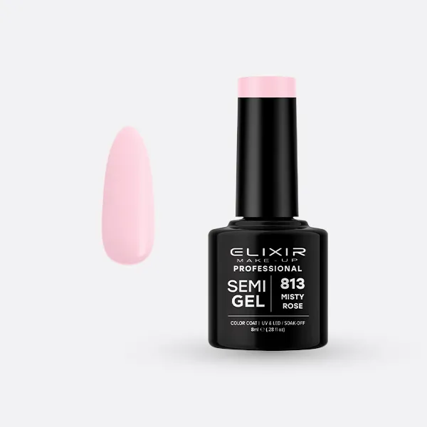 Elixir Semi Gel Ημιμόνιμο Βερνίκι 8ml – #813 (MISTY ROSE)