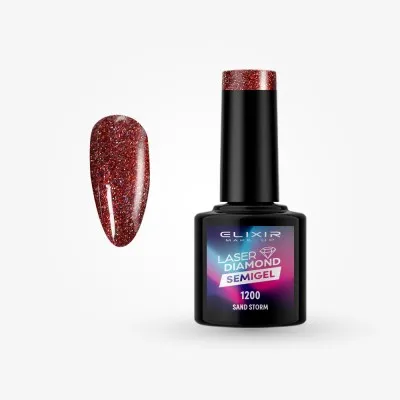 Elixir Semi Gel Ημιμόνιμο Βερνίκι LASER DIAMOND 8ml – #1200 (SAND STORM)