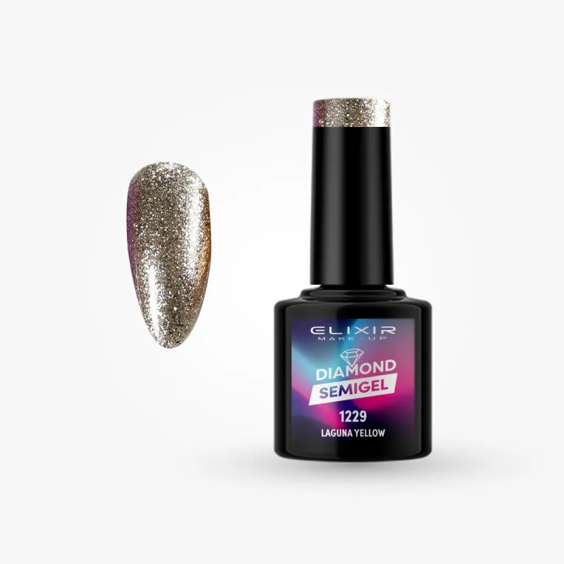 Elixir Semi Gel Ημιμόνιμο Βερνίκι LASER DIAMOND 8ml – #1229 (LAGUNA YELLOW)