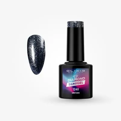 Elixir Semi Gel Ημιμόνιμο Βερνίκι LASER DIAMOND 8ml – #1240 (UNIFORM)