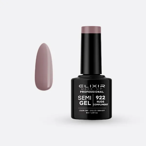 Elixir Semi Gel Ημιμόνιμο Βερνίκι 8ml – #922 (NUDE COMPLIMENT)