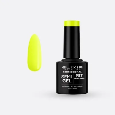 Elixir Semi Gel Ημιμόνιμο Βερνίκι 8ml – #987 (YELLOWISH)