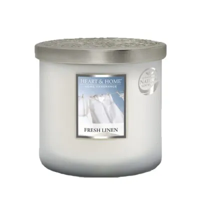 Heart and Home Άρωματικό Κερί με Διπλό Φυτίλι 40h 230gr #Δροσερό Λινό