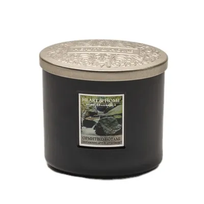 Heart and Home Άρωματικό Κερί με Διπλό Φυτίλι 40h 230gr #Ορμητικό Ποτάμι
