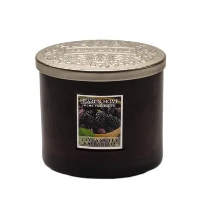Heart and Home Άρωματικό Κερί με Διπλό Φυτίλι 40h 230gr #Γλυκά Μούρα και Βανίλια