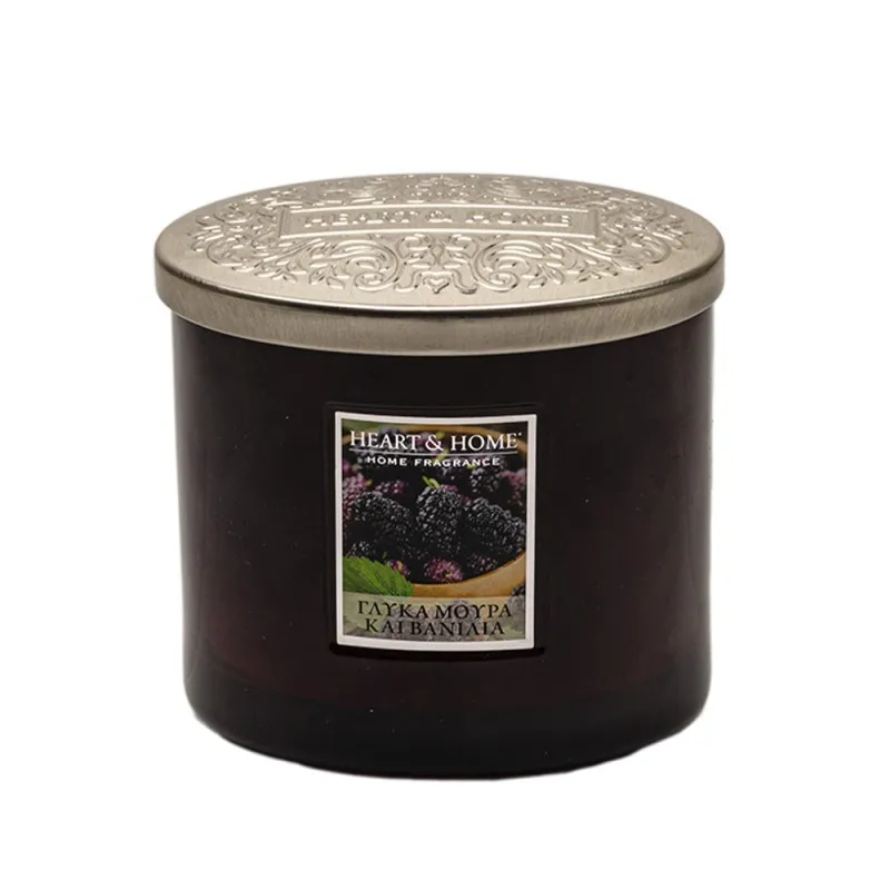 Heart and Home Άρωματικό Κερί με Διπλό Φυτίλι 40h 230gr #Γλυκά Μούρα και Βανίλια