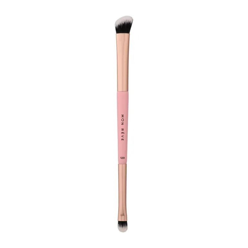 Mon Reve Double Sleek Eyeshadow Brush - Διπλό Λεπτό Πινέλο Σκιών 2-σε-1 #129