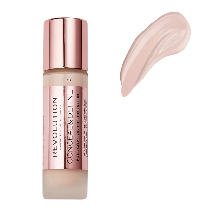 Makeup Revolution Conceal & Define Full Coverage Foundation 23ml #F3
