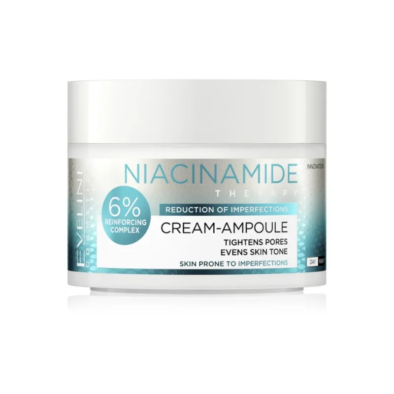 Eveline Niacinamide Therapy 6% Cream-Ampoule 50ml - Κρέμα-Αμπούλα Προσώπου με Νιασιναμίδη κατά των Ατελειών (Για Επιδερμίδες με Τάση Ακμής/Ατέλειες)