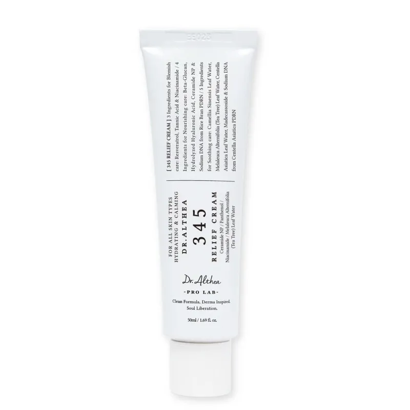 Dr.Althea 345 Relief Cream 50ml – Κρέμα Προσώπου για Ενυδάτωση, Ατέλειες & Ερυθρότητα με Υαλουρονικό Οξύ & Νιασιναμίδη